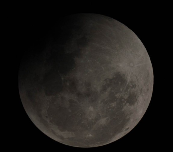 A red moon during totality